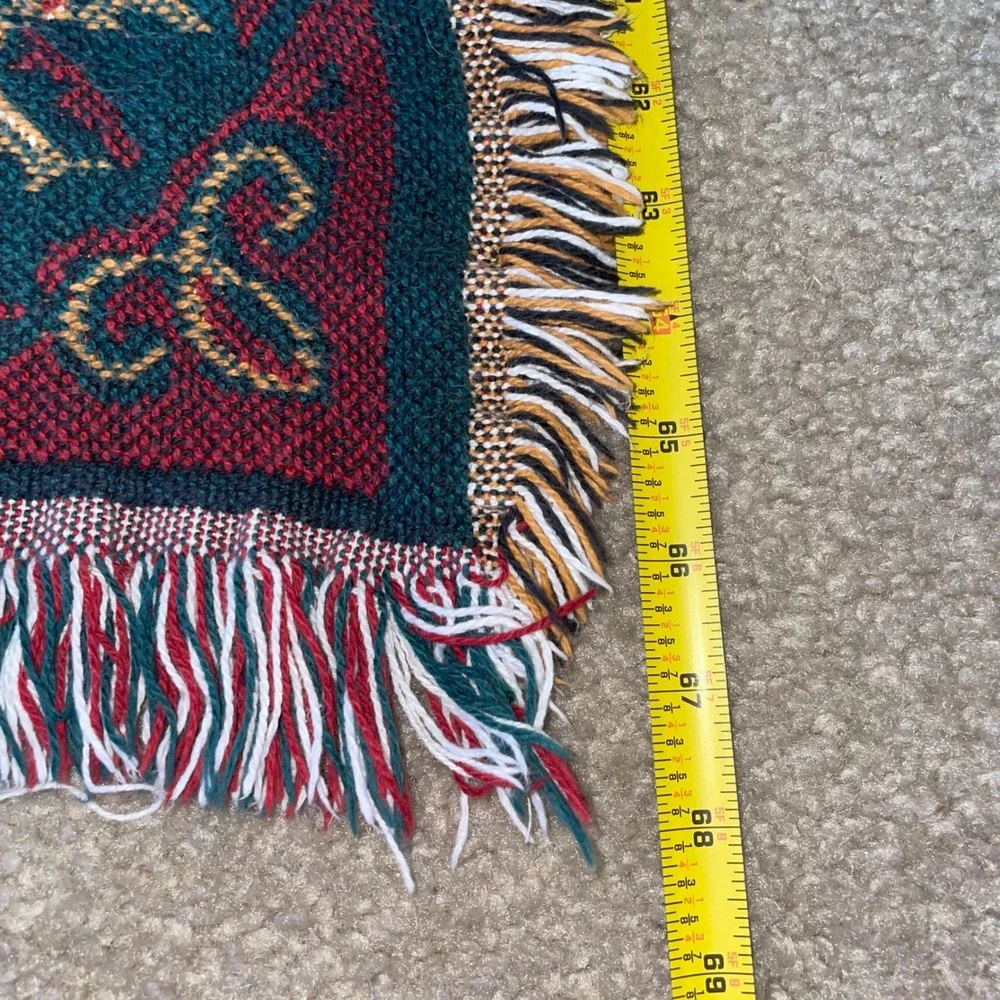 Goodwin Weavers Vintage Santa Claus Woven Tapestry Throw Blanket 100% Cotton USA